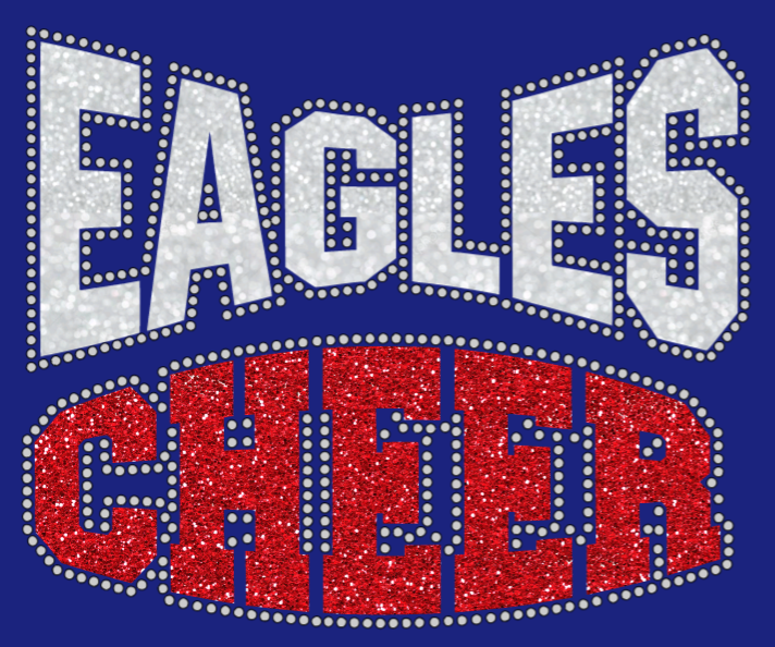 Eagles Cheer Block w/ Rhinestone