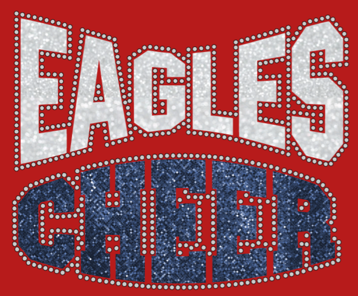 Eagles Cheer Block w/ Rhinestone