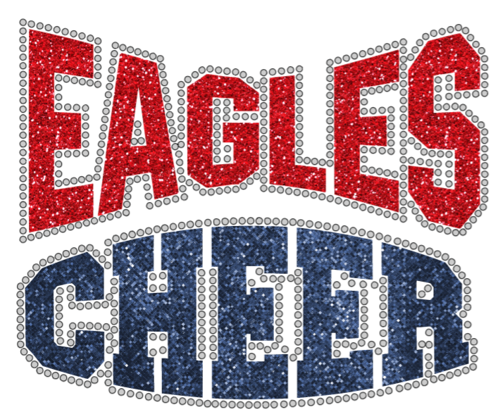 Eagles Cheer Block w/ Rhinestone