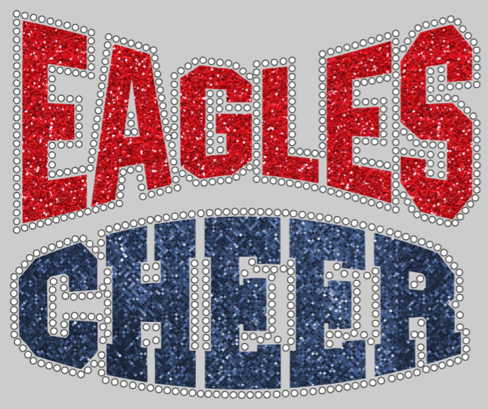 Eagles Cheer Block w/ Rhinestone