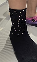 Youth Sparkle Sock - Black w/AB